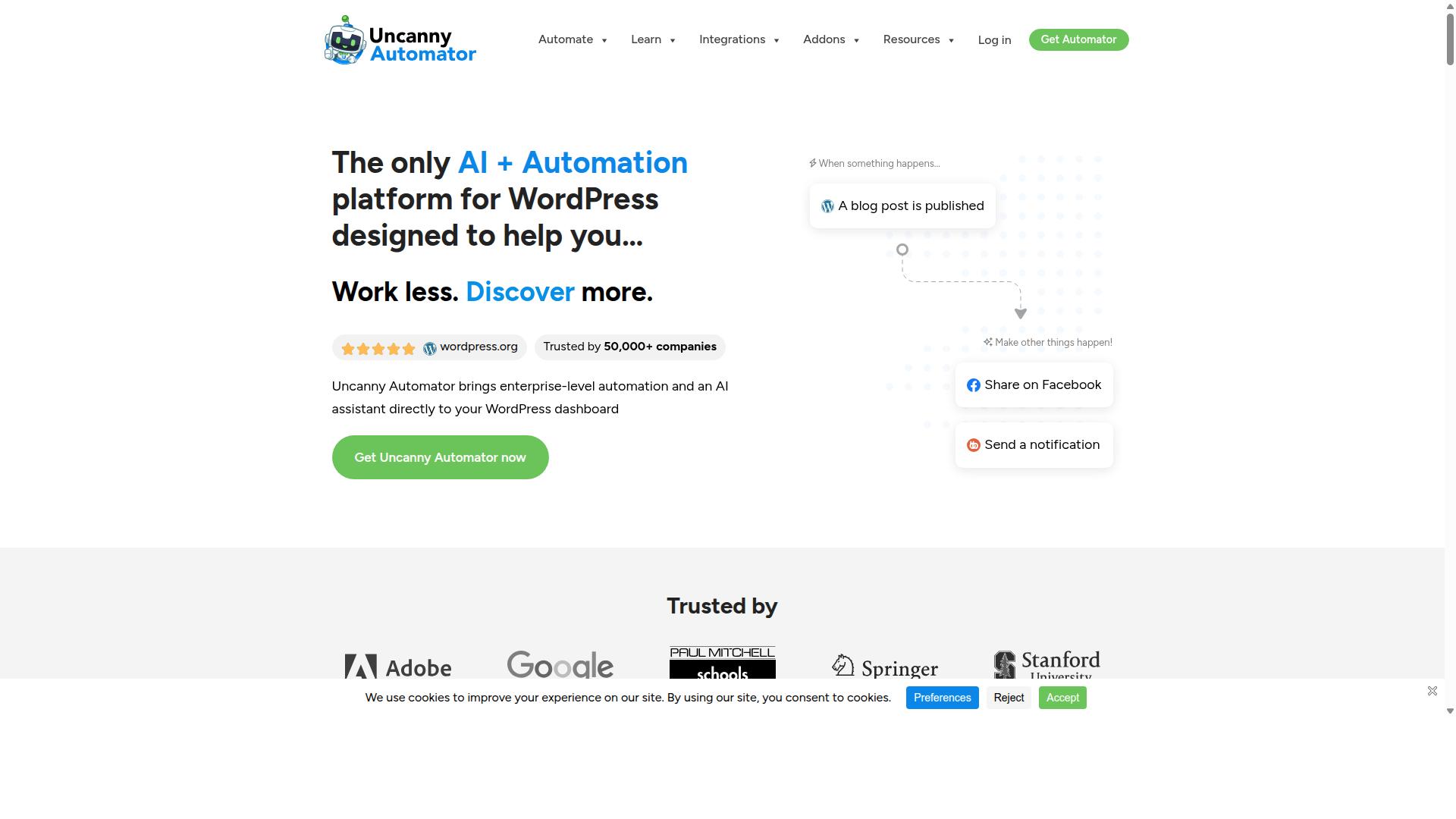 Uncanny Automator website